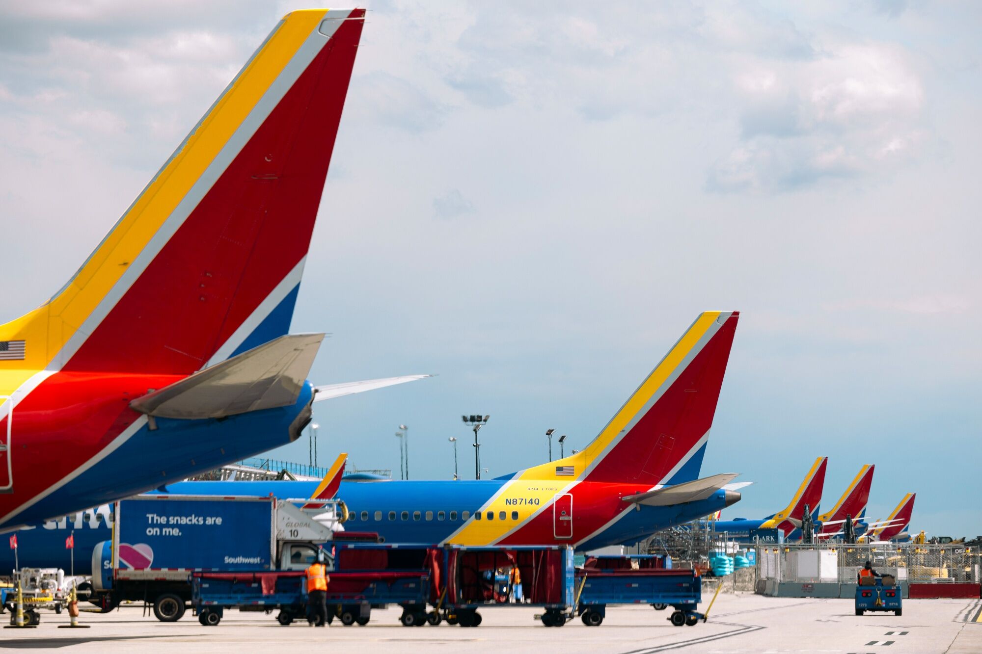 Aeronaves da Southwest Airlines no terminal de Baltimore, nos EUA (Angus Mordant/Bloomberg)