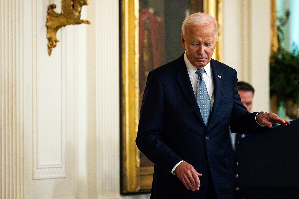 Presidente Joe Biden em uma cerimônia na Casa Branca em Washington, na quarta-feira, 3 de julho de 2024. Fotógrafo: Tierney L. Cross/Bloomberg