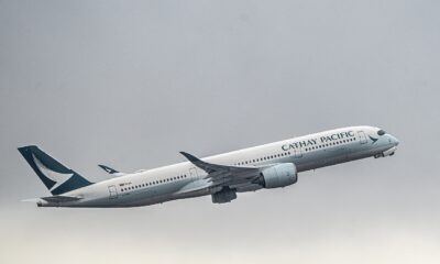 Uma aeronave Airbus A350 da Cathay Pacific (Bloomberg)