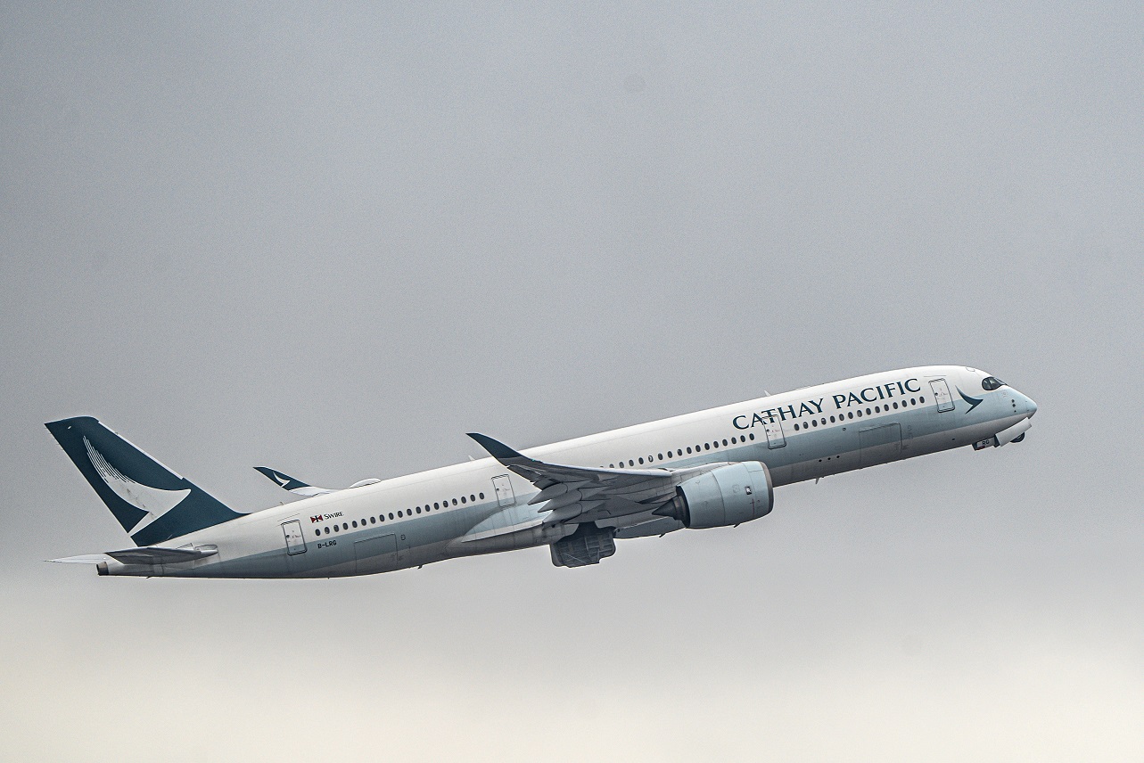 Uma aeronave Airbus A350 da Cathay Pacific (Bloomberg)