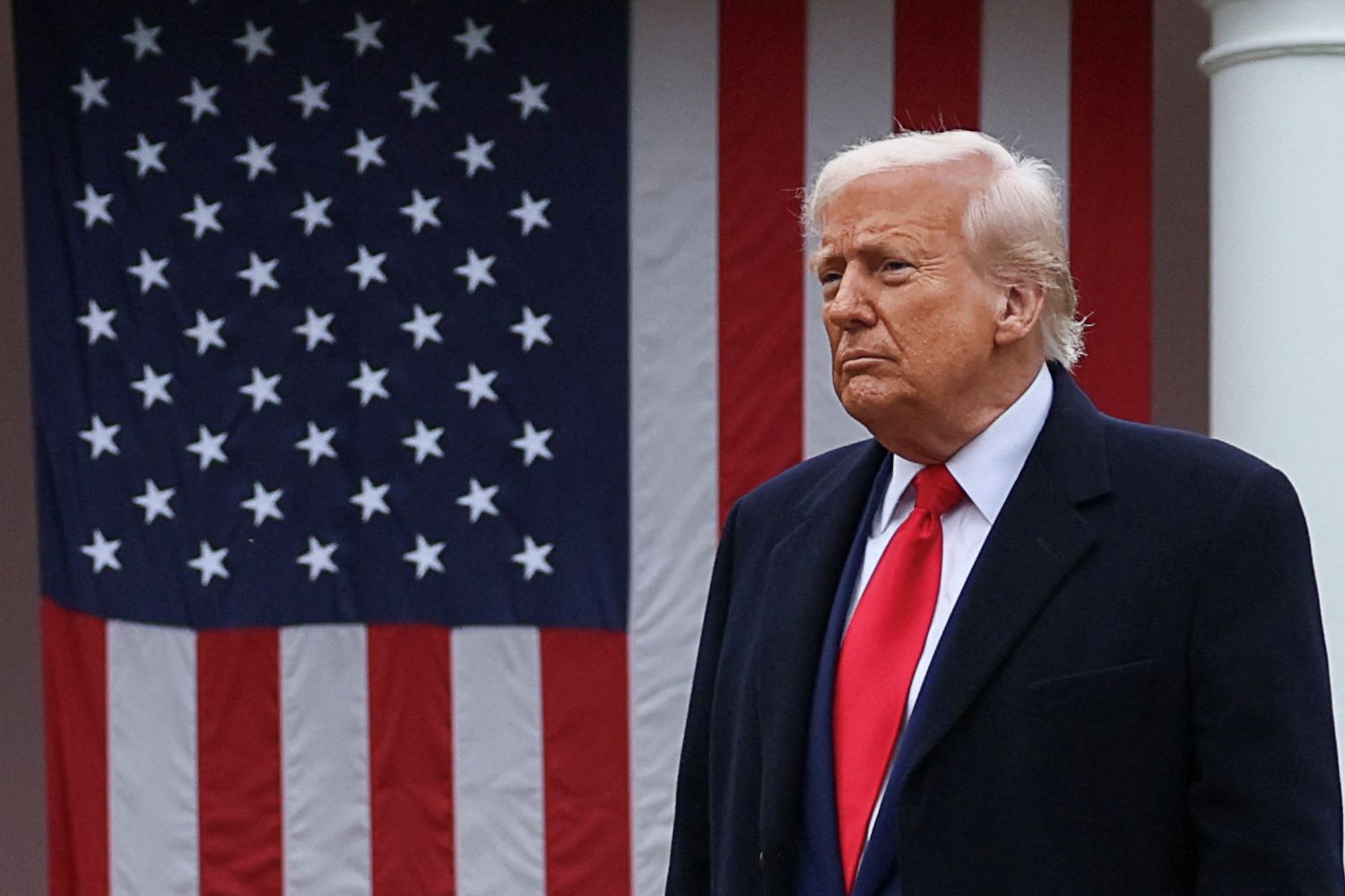 Donald Trump no Jardim das Rosas da Casa Branca