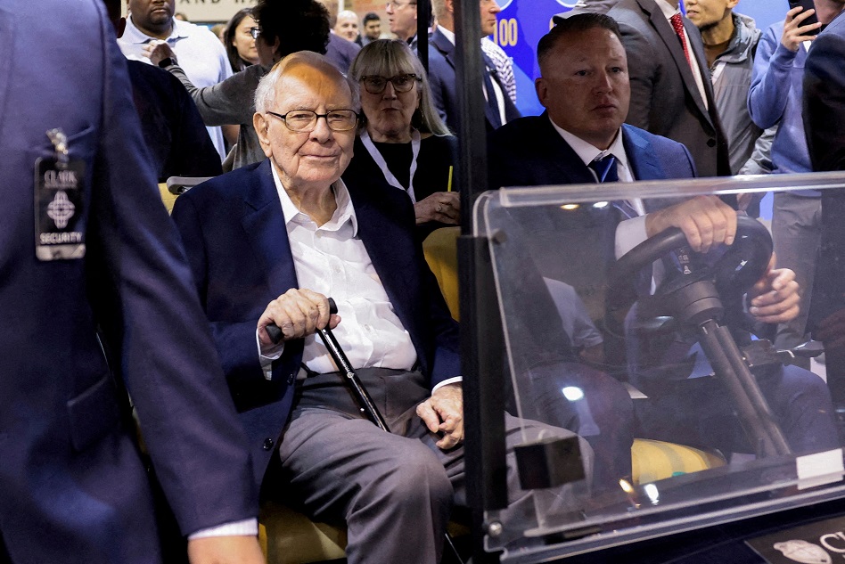 Warren Buffett at the annual shareholders meeting.