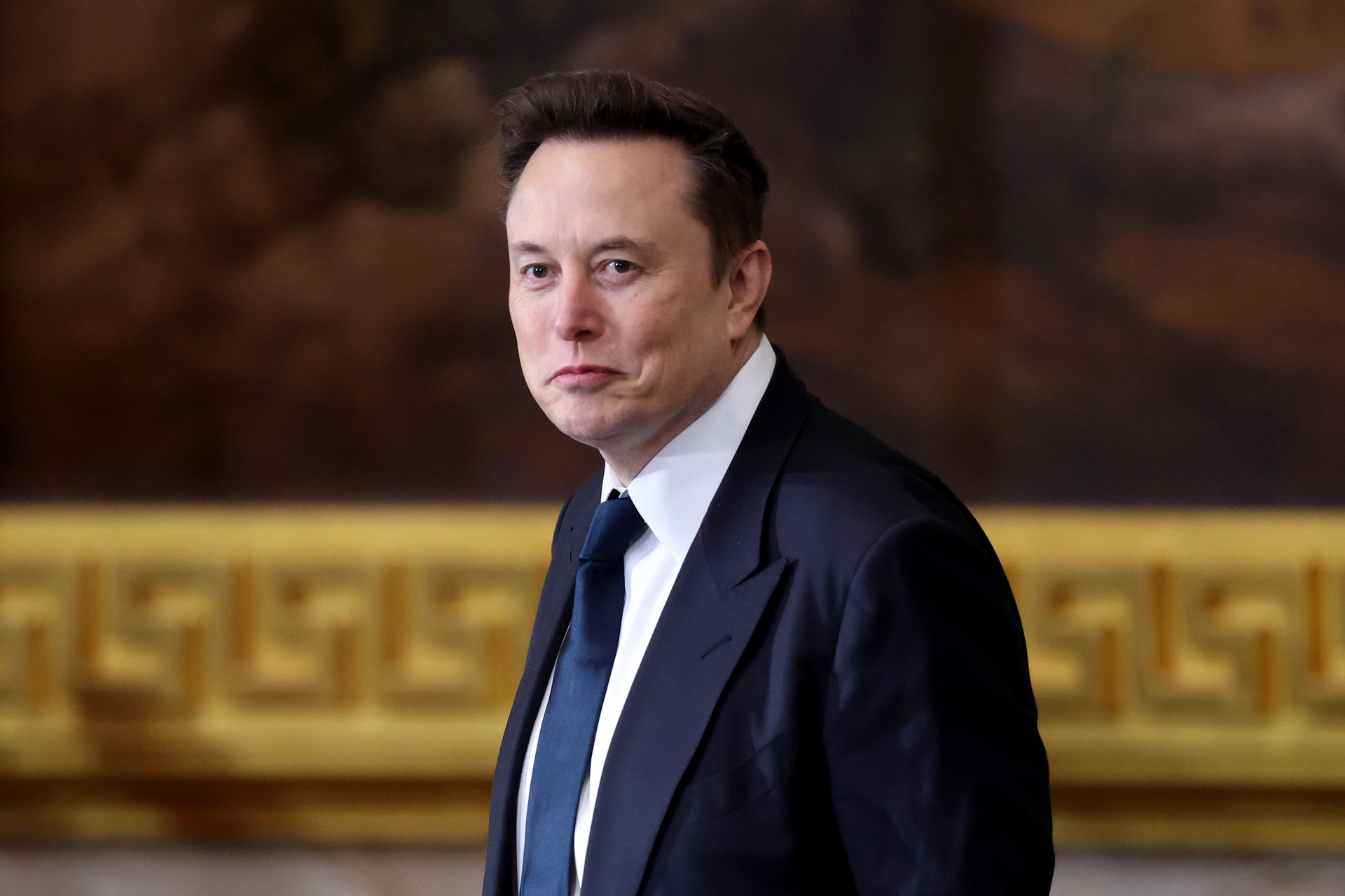 Retrato de Elon Musk durante evento