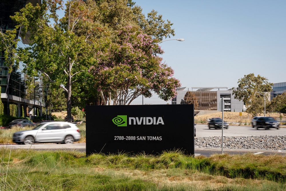 Nvidia headquarters in anticipation of earnings release.