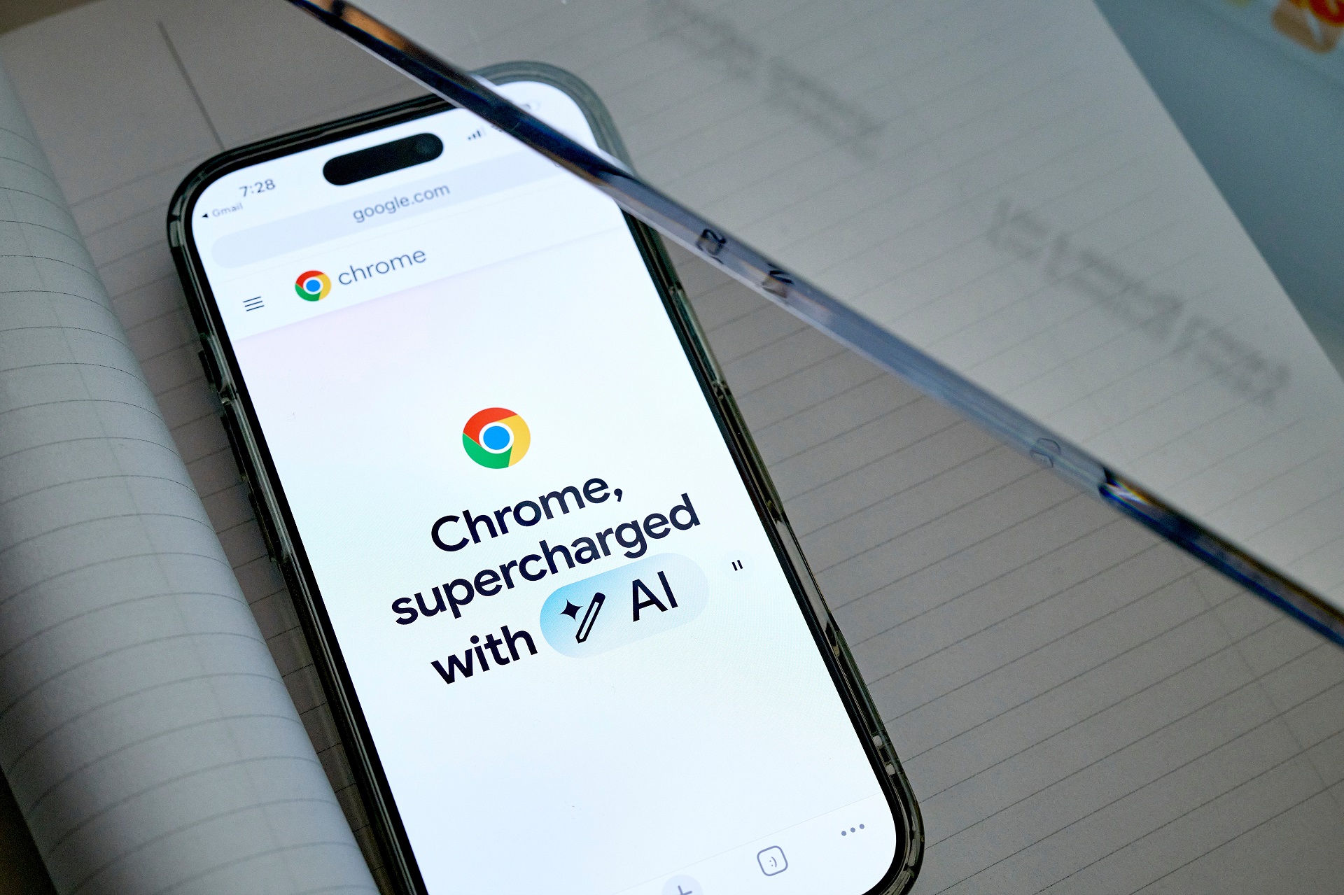 Imagem do Google Chrome em um smartphone