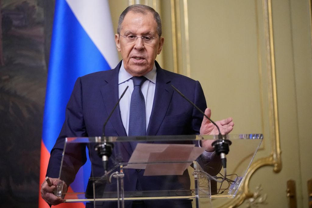 Lavrov durante coletiva de imprensa