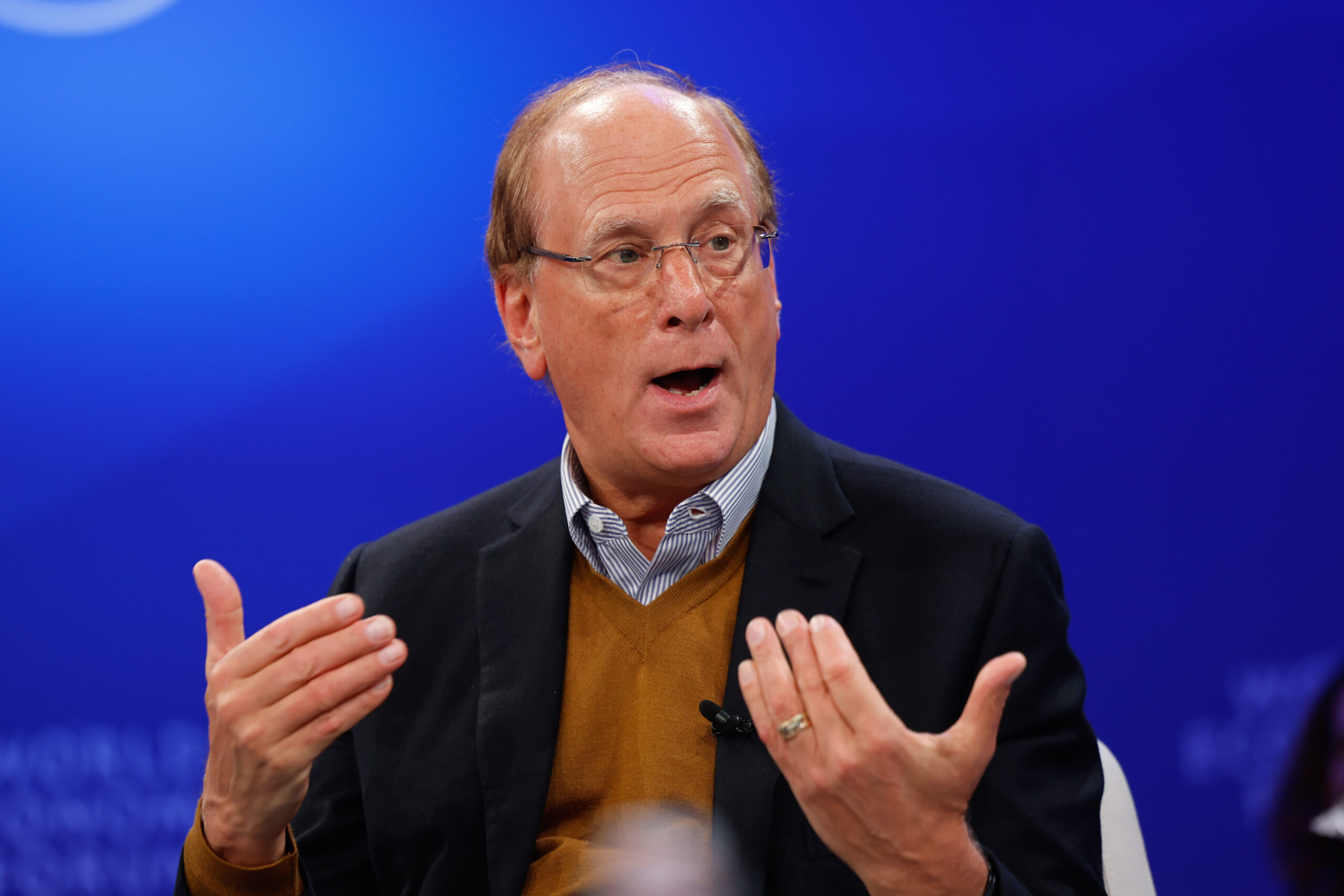 Larry Fink durante o Fórum Econômico Mundial em Davos.