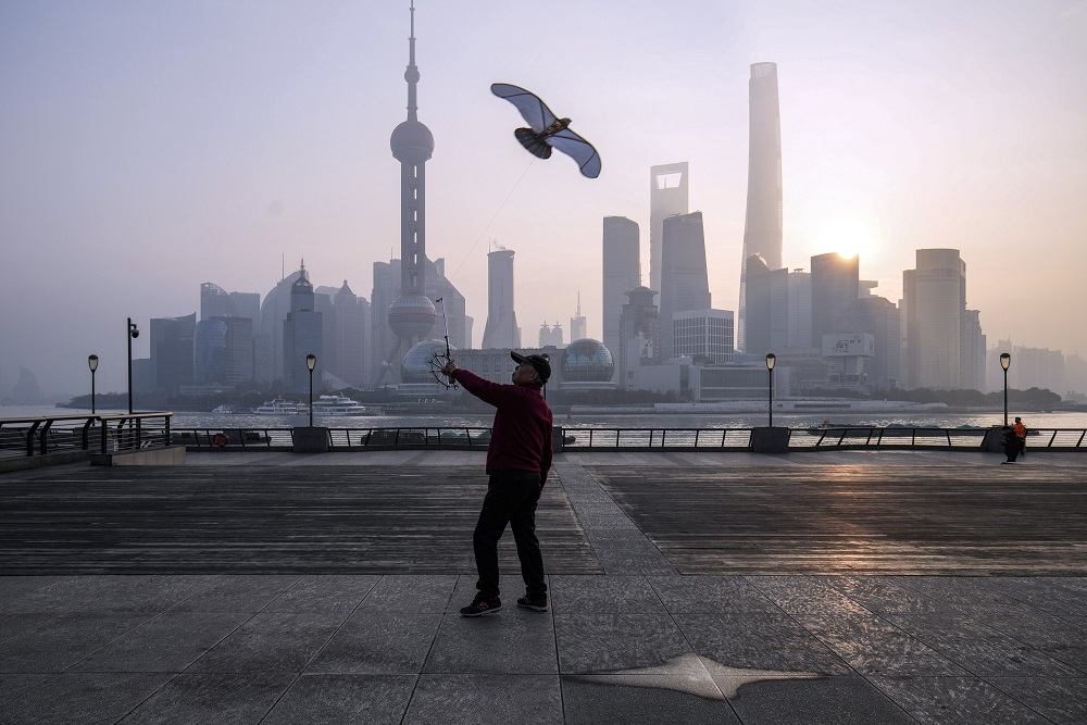 Visual representation of Shanghai's skyline showcasing economic trends.