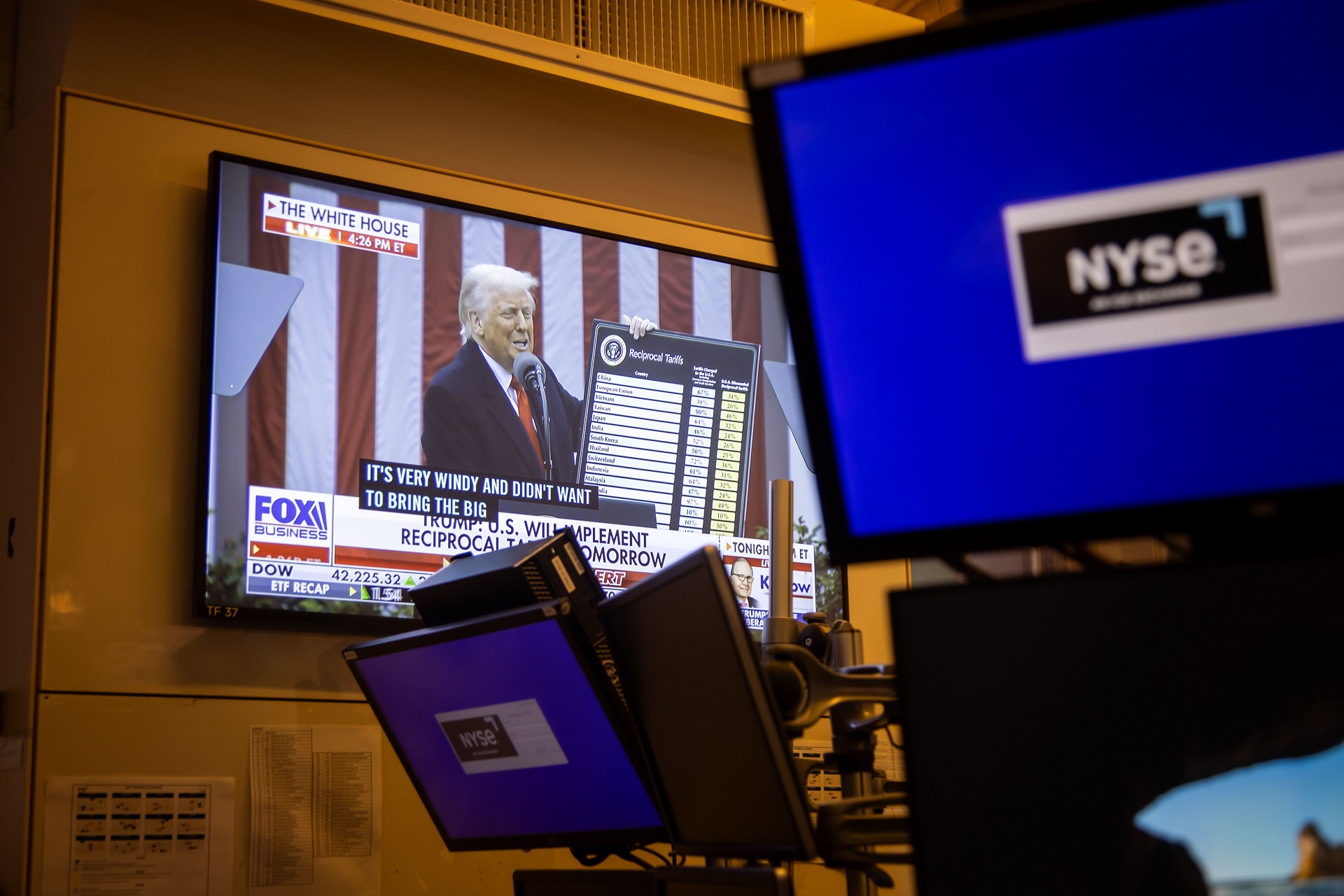Presidente Trump durante anúncio de tarifas