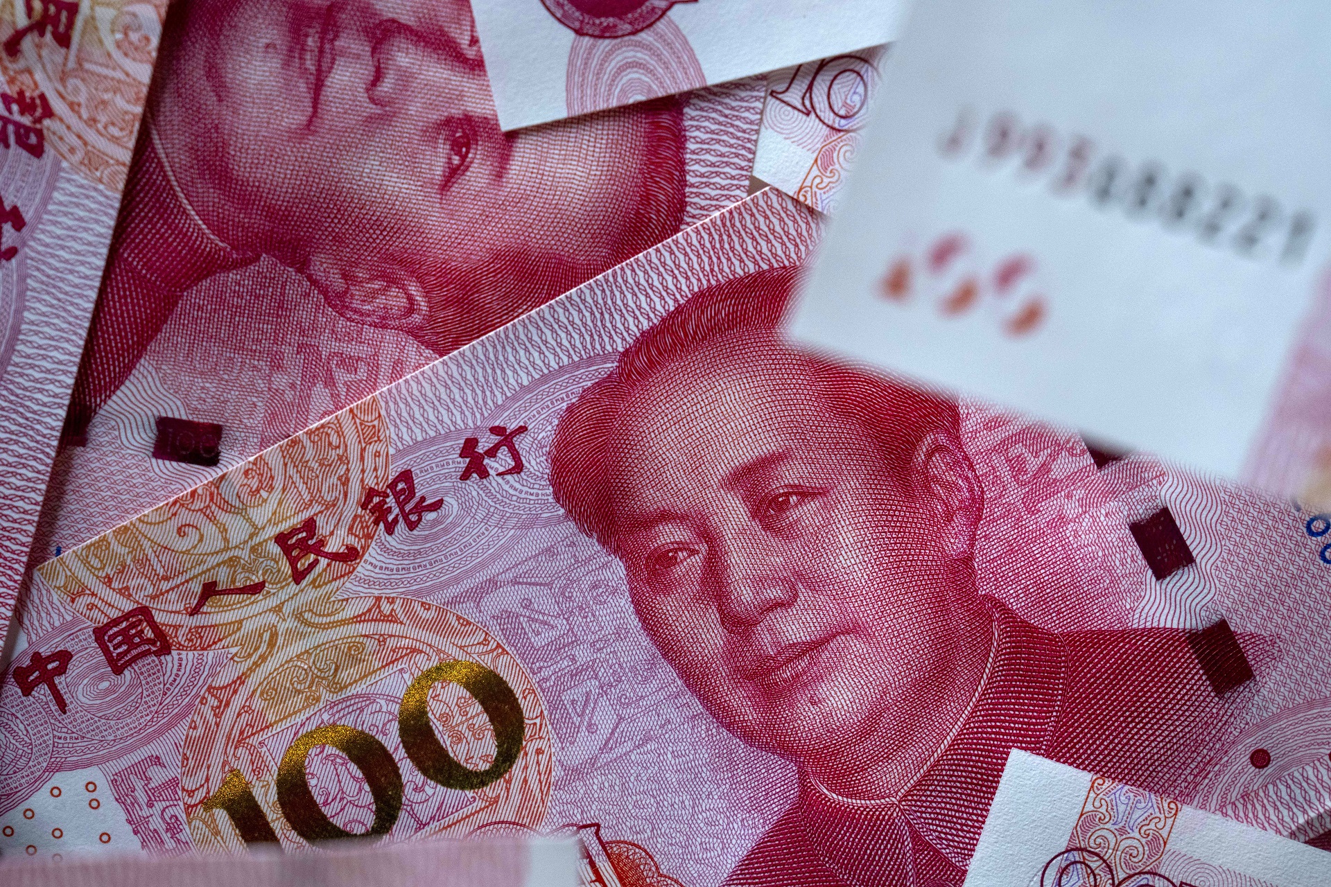 Notas de yuans em Xangai