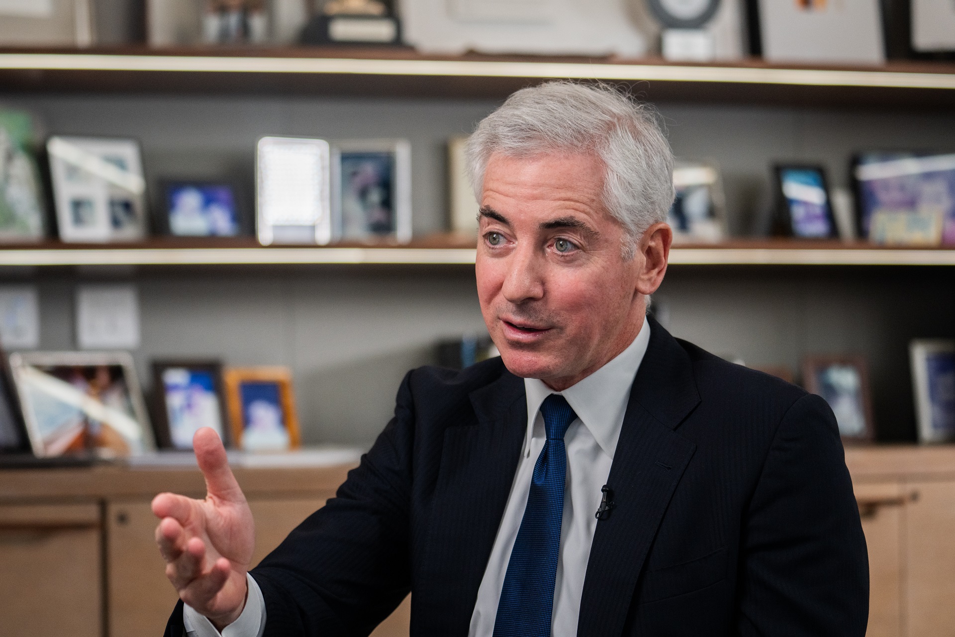 Executivo Bill Ackman durante a entrevista