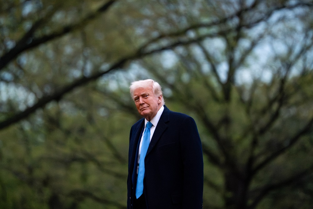 Donald Trump chegando na Casa Branca