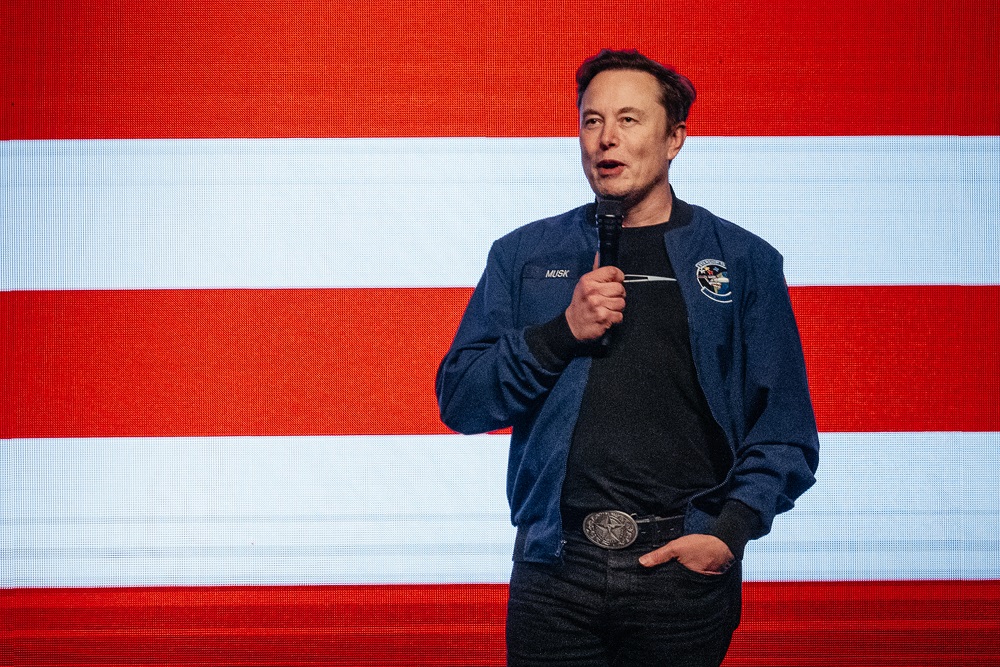 Elon Musk at a town hall meeting