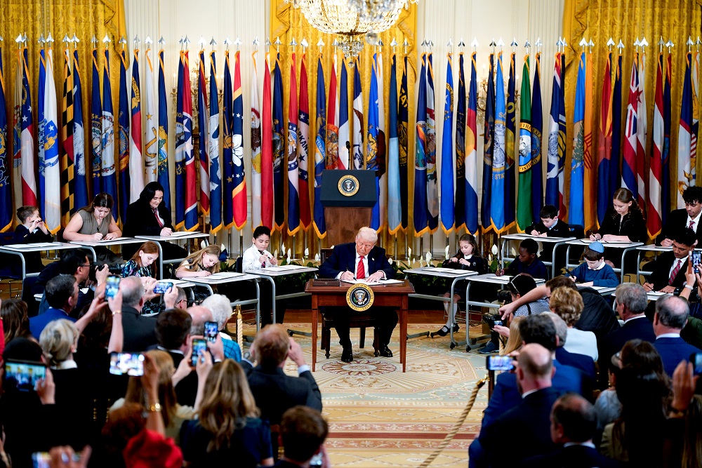 Donald Trump during the signing of the executive order