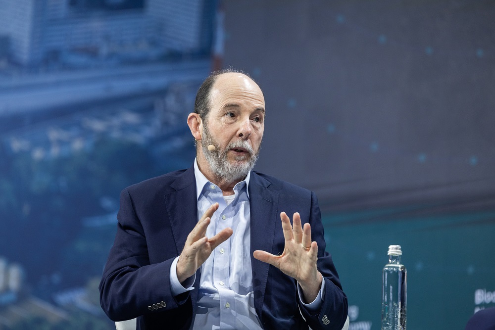 Discussing key insights at the event.