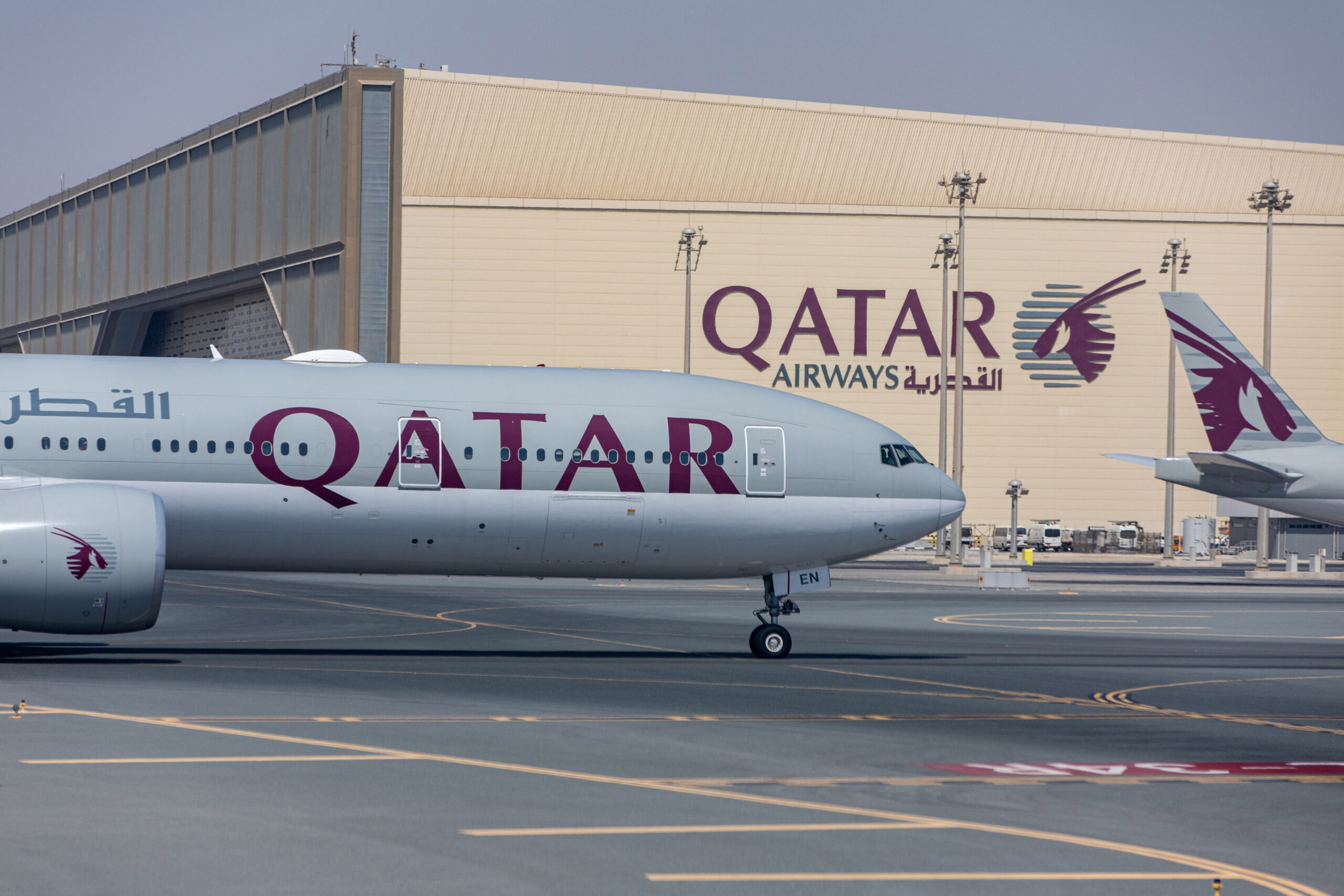 Aeronave da Qatar Airways no Aeroporto Internacional Hamad