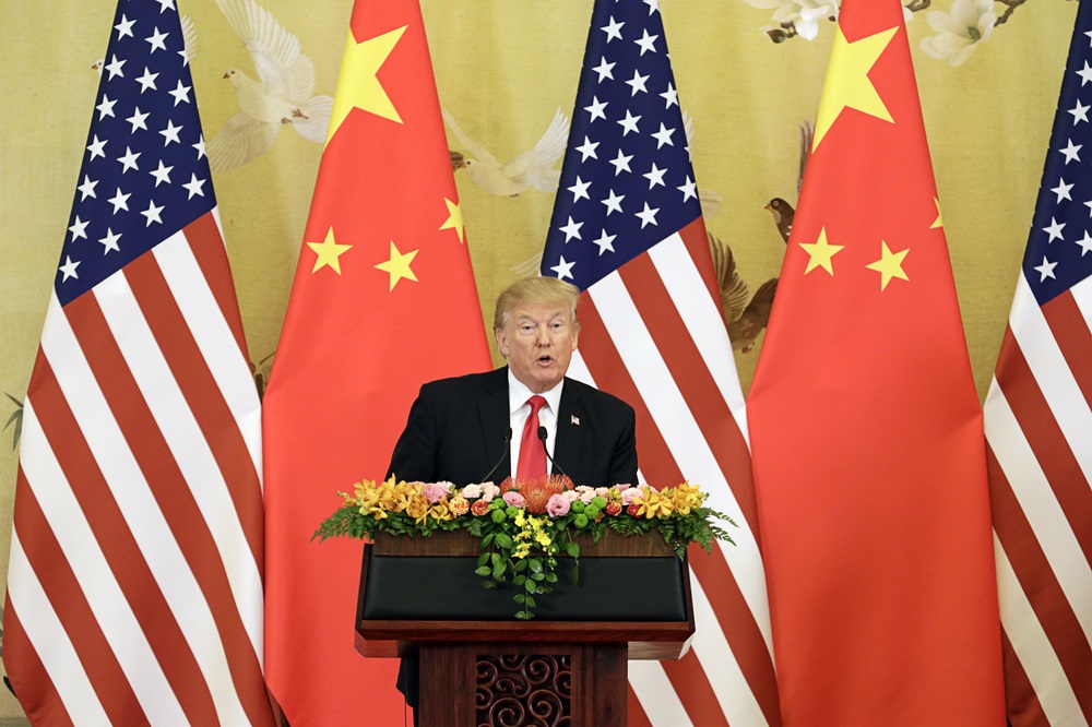 Trump e Xi Jinping em coletiva
