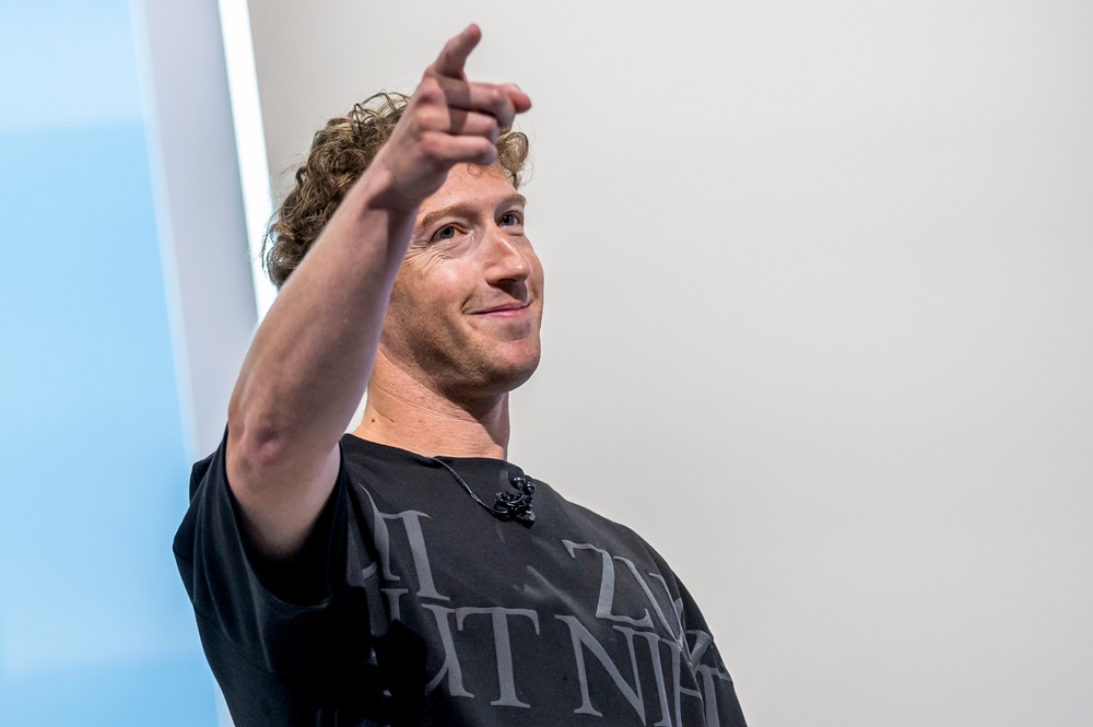 Imagem de Mark Zuckerberg no evento.