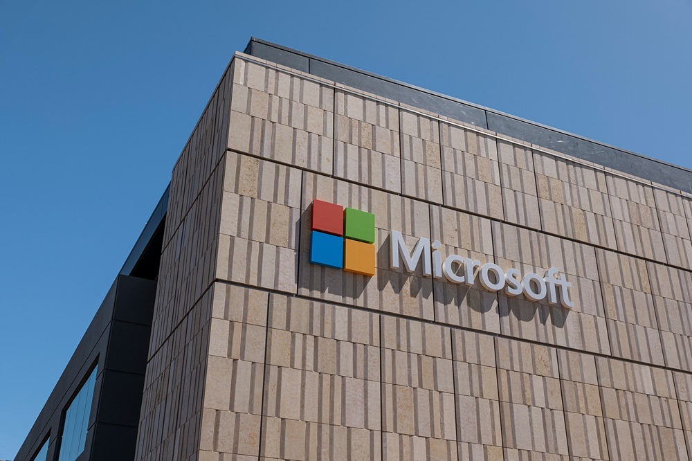Fachada do campus da Microsoft