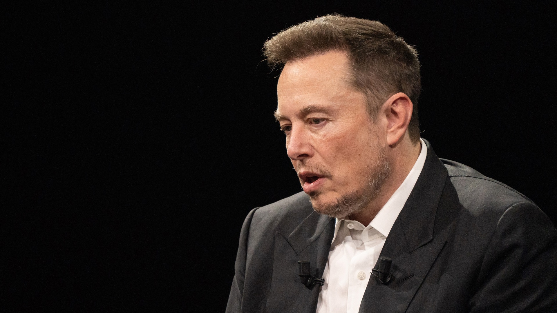 Elon Musk durante sua apresentação na feira.