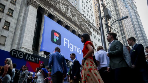 Figma Inc. initial public offering banner at NYSE