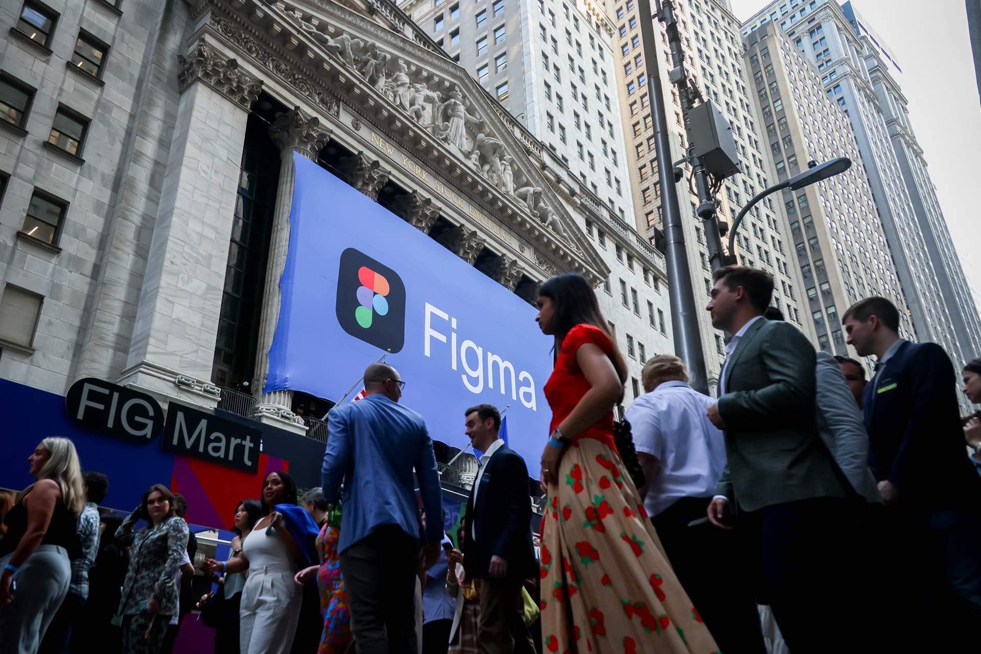 Figma Inc. initial public offering banner at NYSE