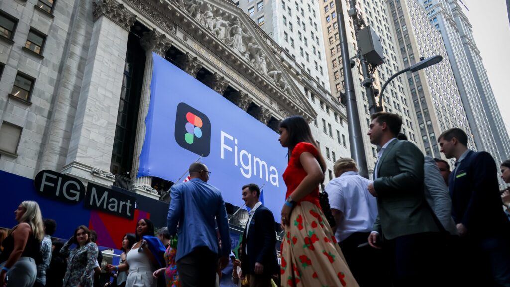 Figma Inc. initial public offering banner at NYSE