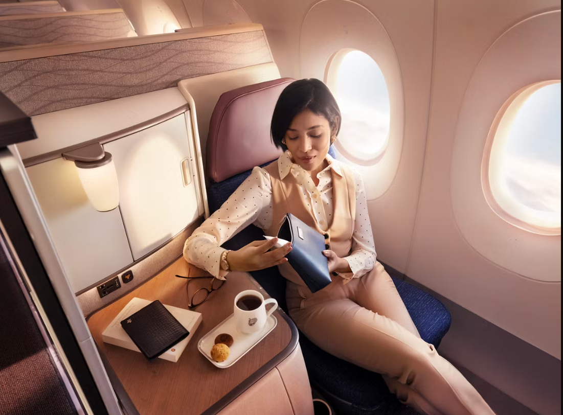 Imagem do kit de amenidades da companhia aérea Air India