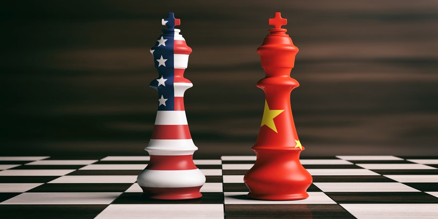 Imagem representativa das relações entre os Estados Unidos e a China.
