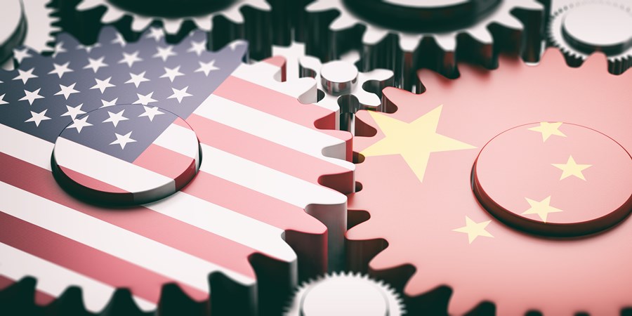 Imagem representativa das relações entre EUA e China