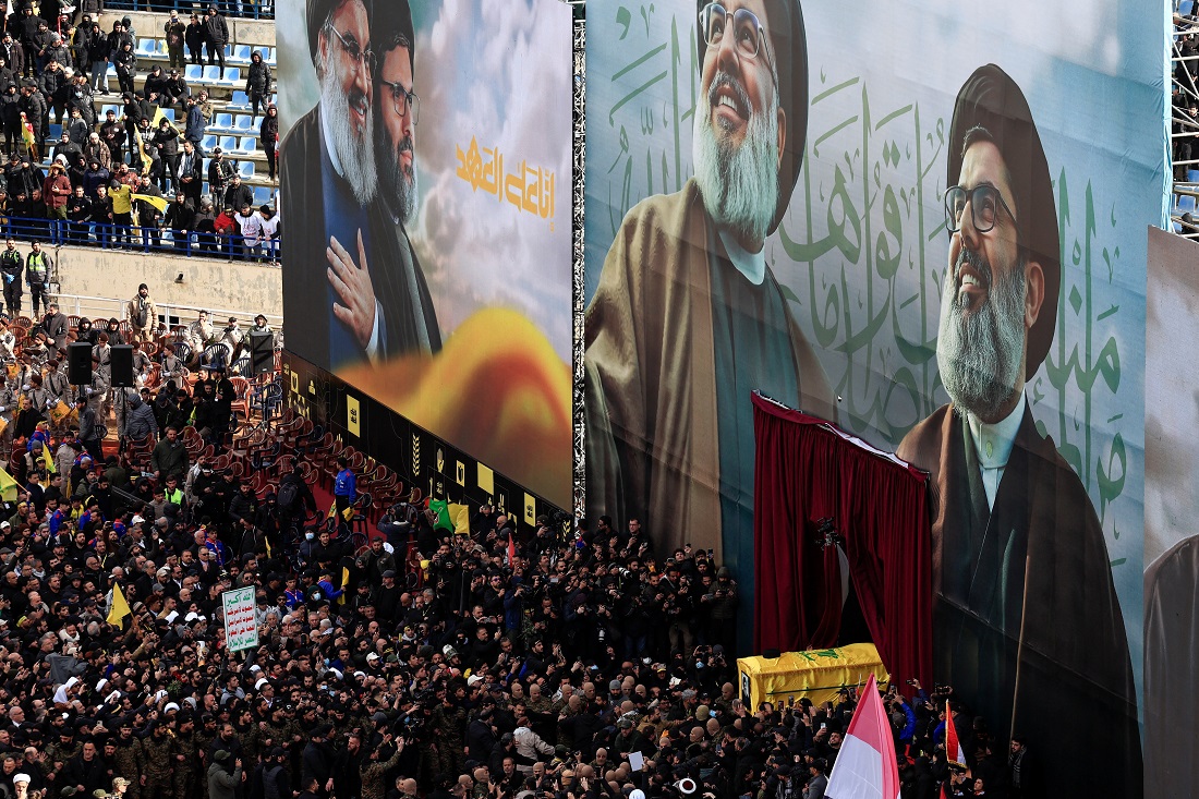 Cerimônia de funeral de Hassan Nasrallah.