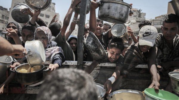 Imagem de uma cozinha beneficente em Gaza.