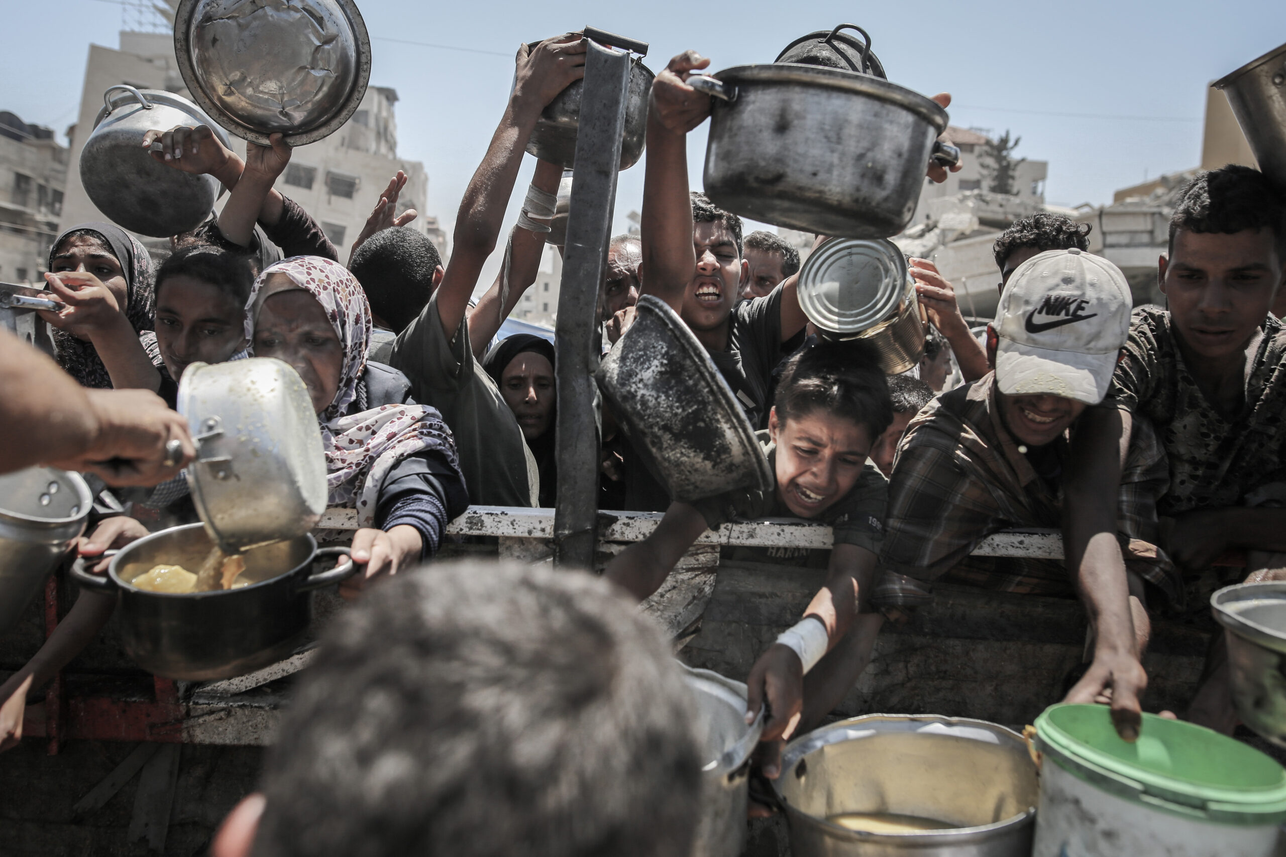 Imagem de uma cozinha beneficente em Gaza.